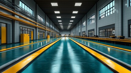 Fototapeta premium Modern PCB Manufacturing Line Interior