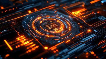 Abstract 3D Circuit Board Glow