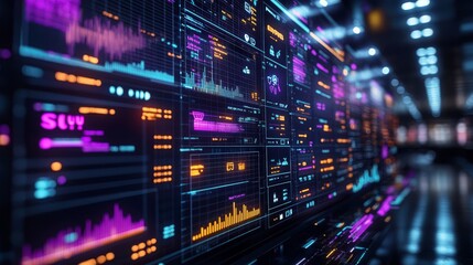 Obraz premium Futuristic digital e-commerce data