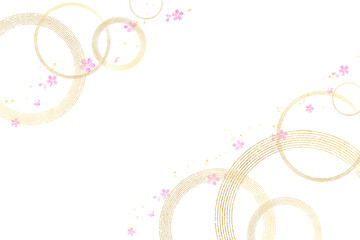 桜と金色のラインと透明の背景（アブストラクト）