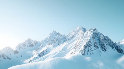 Obraz premium Snow-capped mountains under a clear sky.