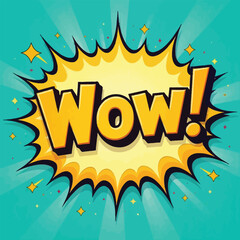WOW sound comic book text effects Template comics speech bubble halftone Pop art style