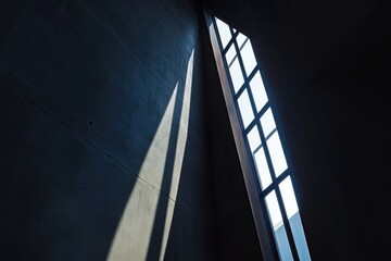 Obraz premium Modern Architecture - Tall Narrow Triangular Window Design for Urban Spaces