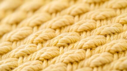 Fototapeta premium Pastel Yellow Knitted Fabric Texture