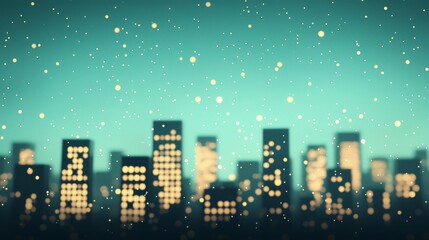 Fototapeta premium Urban Night Scene with Digital Pollution Effect