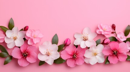 Obraz premium Elegant Floral Arrangement on Pink Backdrop
