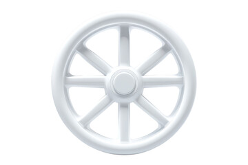 Fototapeta premium Innovative white wheel design modern studio product photography minimalist setting close-up view conceptual art