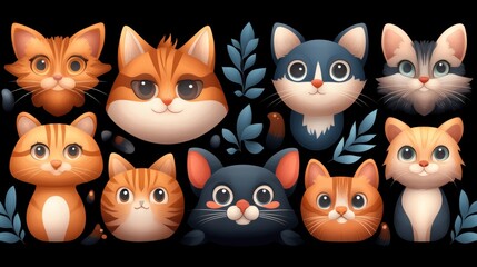 A charming gathering of feline friends, playful interactions and unique personalities on display