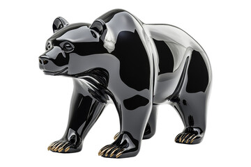 Obraz premium Artistic black bear sculpture home decor decorative piece modern style nature-inspired
