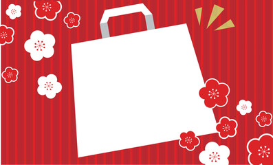 お正月の福袋フレームイラスト背景素材