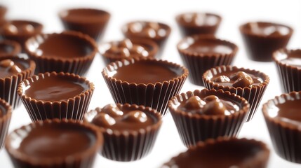 chocolate muffins with chocolate,Chocolate muffins stacked in a stack, tasty and fragrant