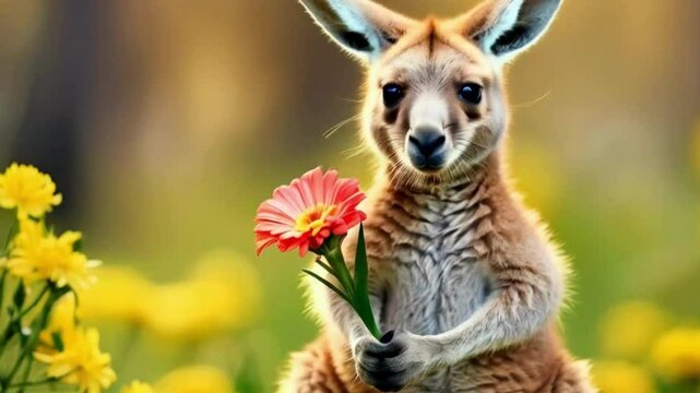 kangaroo with baby