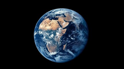 Fototapeta premium Earthrise: A breathtaking view of planet Earth from space, showcasing the intricate details of continents, oceans, and swirling clouds against the stark blackness of space.