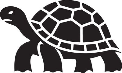 Obraz premium tortoise silhouette vector art, perfect for nature-themed designs and ecological projects.