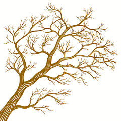 Obraz premium Floral branch vector illustration featuring delicate flowers and leaves in a harmonious design.