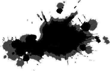 Obraz premium Hand drawn abstract frame. Ink brush strokes mess. Design for poster, invitation, gift card, coupon, book cover. grunge texture background. Dots pop art