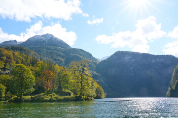 Fototapeta premium Königsee, Christlieger Insel, Berchtesgardener Alpen