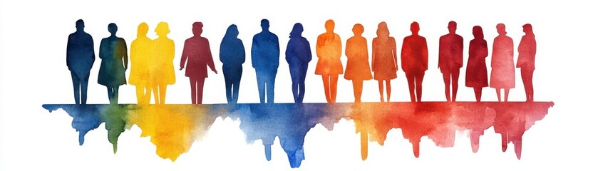 Obraz premium Dynamic Watercolor Art Representing Justice and Non-Discrimination in Society