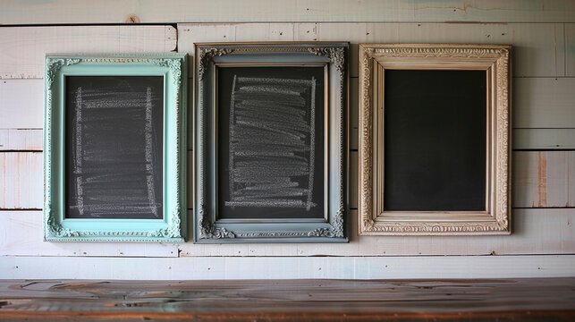 Vintage frames transformed into chalkboards, perfect for jotting down daily reminders and inspirational quotes.