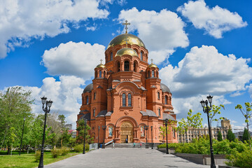 Entrance path to the Alexander Nevsky Cathedral in Volgograd