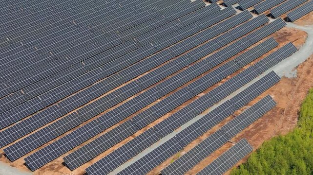 Solar farm with bifacial panels in Rauma, Finland, at Lakari industrial estate