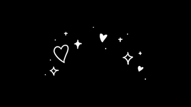  Sketch cartoon doodle hand drawing motion graphics clip template with colorful lights animation. HD resolution with hyper realistic 4K black Background.