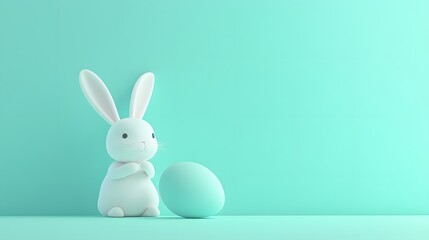 Obraz premium 3D Render of Bunny with Easter Egg