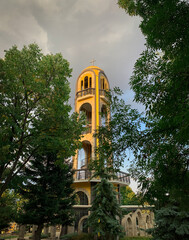 The Bell Tower in Haskovo, Bulgaria, stands tall with its gorgeous architecture.