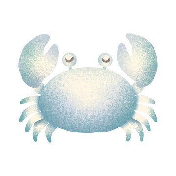 blue crab cartoon style on white clip art preview