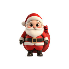 Obraz premium Adorable 3D Render of Baby Santa Claus with Gift Sack