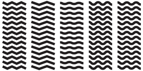 Wave icon. Water pattern vector set. Wavy line.