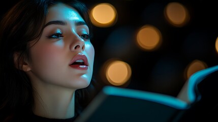 A group of friends singing carols while enjoying hot cocoa at a winter festival 