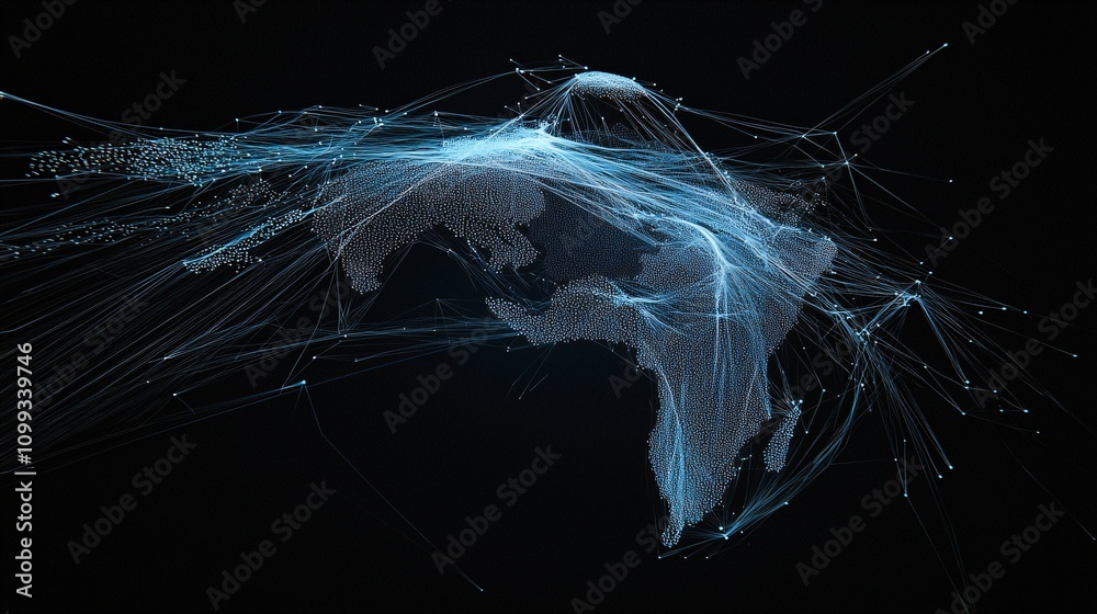 Poster exchange rate reporting visualized as interlinked nodes on a digital network, showing the flow of gl