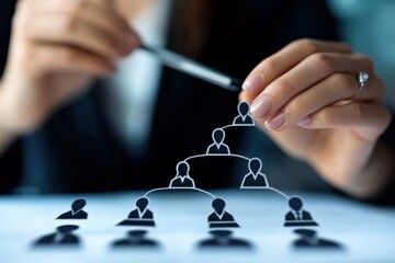 Business Restructure. Human Resources Analyzing Company Diagram for Organizational Process