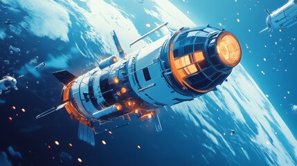 Obraz premium Illustration for space exploration technologies