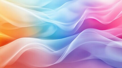 Fototapeta premium Abstract colorful waves flowing smoothly, representing creativity and artistic expression, set against a soft gradient background.