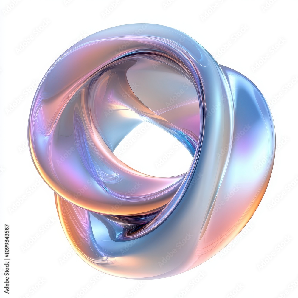 Wall mural a glossy, intertwined 3d shape with smooth curves and a colorful gradient.