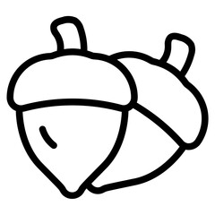 Obraz premium Acorns Line Icon
