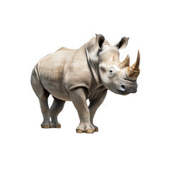 Obraz premium Majestic White Rhinoceros Isolated on White Background