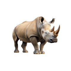 Obraz premium Majestic White Rhinoceros (Ceratotherium simum) Isolated on White Background