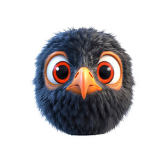 Fototapeta premium Adorable 3D Render of a Fluffy Angry Bird Head