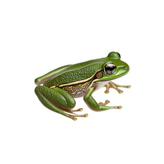 Fototapeta premium Vibrant Green Tree Frog Isolated on White Background