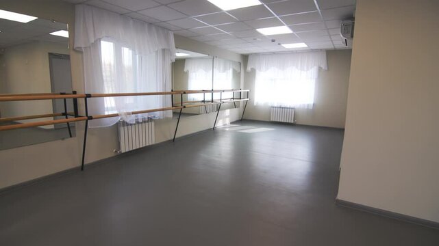Spacious dance studio outfitted with all necessary equipment. Room encouraging imaginative exploration and freedom to express own feelings