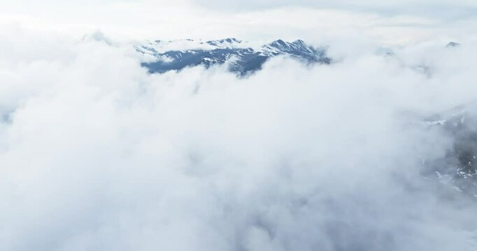clouds in the mountains