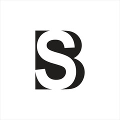 Creative letter B S unique vector monogram, S negative space, B S modern logo design