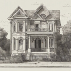 Fototapeta premium house building illustration