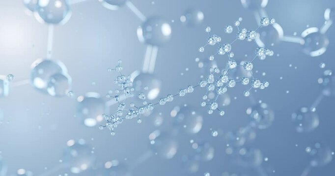 Fucoxanthin, rotating 3D model of xanthophyll, seamless looped video