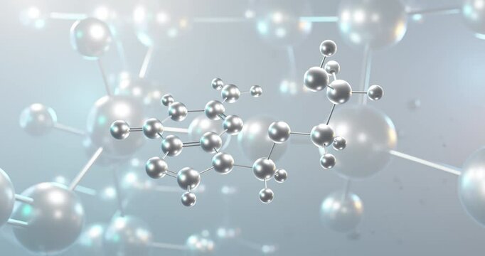 Aciclovir rotating 3d molecule, molecular structure of acyclovir, seamless video