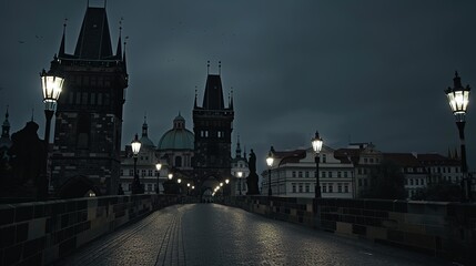 Obraz premium Charles bridge Old Town bridge tower