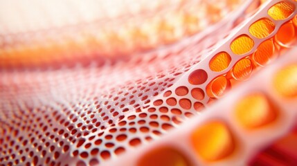 Catalyst Structure: Cross Section of New Car Catalyst with Selective Focus and Perforated Surface
